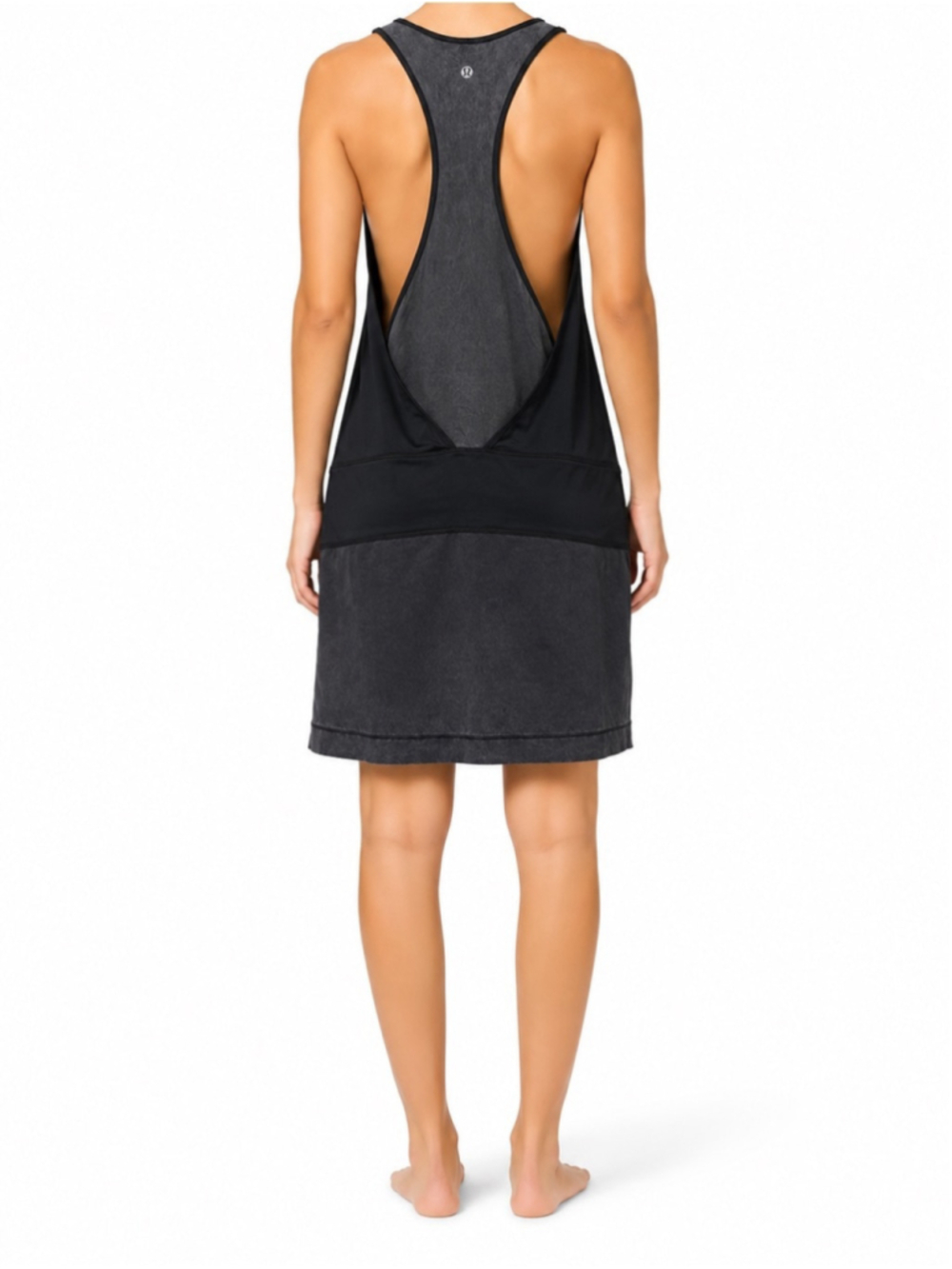 Lululemon Blissed Out Tank Dress Sz 2 Black Gray EUC - Picture 2 of 11